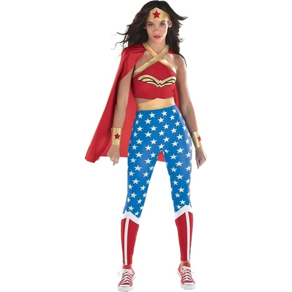 DC Comics Wonder Woman Adult Small 2-4 Costume Halloween Cosplay 6pc Set NIP
